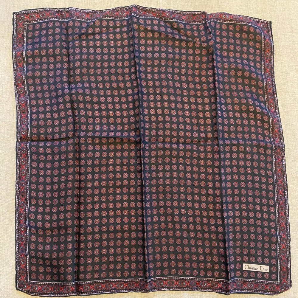 Dior Silk Pocket Square Vintage